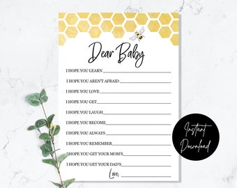 Mama To Bee Dear Baby game - INSTANT DOWNLOAD - printable digital baby shower