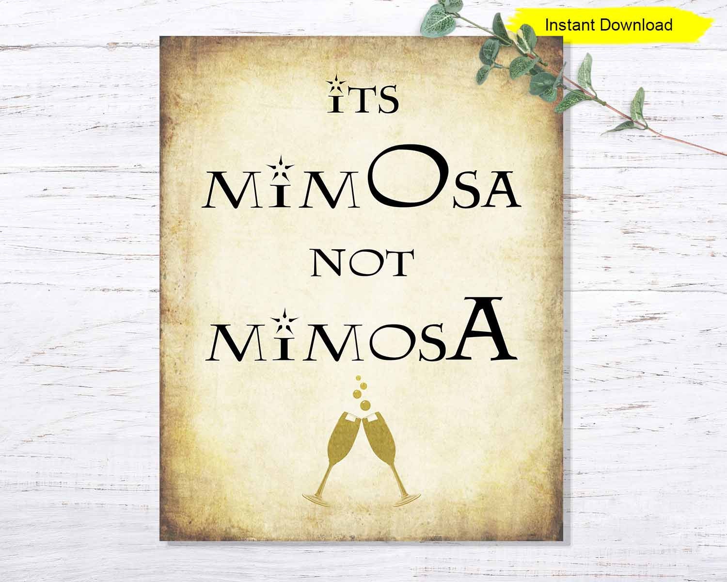 It's Mimosa Not Mimosa Sign INSTANT DOWNLOAD Baby - Etsy