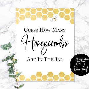 Guess How Many Honeycomb - INSTANT DOWNLOAD - Printable Digital Print ...