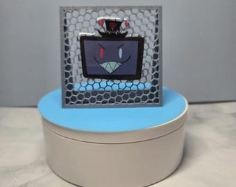 Hazbin Hotel Lil Vox TV head Acrylic Pin