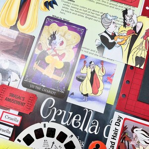 Kit de efímeras de villanos, Cruella de Vil, 101 dálmatas, más de 45 piezas, kit de diario basura antiguo y nuevo, suministros para diario, papel para diario, collage