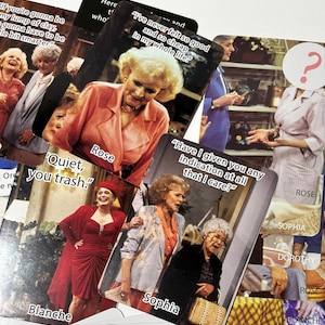 Carte da gioco Golden Girls, set di 24 carte Any Way You Slice It, carte da quiz, carte meme, diario spazzatura, diario collage, effimeri