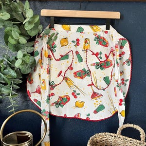 Vintage Apron Gingham Apron Half Apron Unique Apron