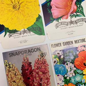 Vintage Seed Packets, Vintage Ephemera, Junk Journal Ephemera, Junk Journal Kit, Farmhouse Decor - Set of 8