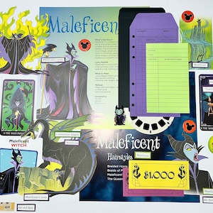 Bösewicht Ephemera Kit, Maleficent, Dornröschen, 45+ Teile, Vintage & New Junk Journal Kit, Journal Zubehör, Journal Papier, Collage