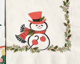 Vintage, MCM, Cocktail Napkins, Hallmark, Mid-Century, Holiday, Random Set of 6