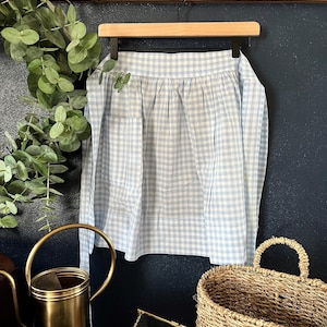 Vintage Apron Gingham Apron Half Apron Pink Check Red Check