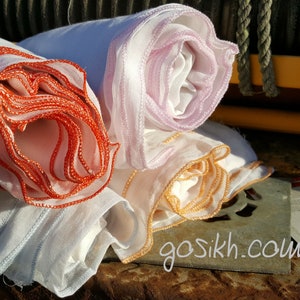 Sikh Turban - White F74 Turban with colored thread - 4 color choice