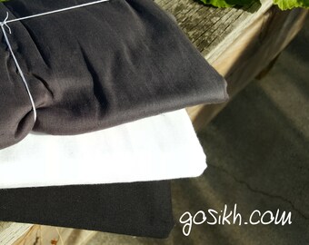 Sikh Turban - Black, White and Grey three Turban set.
