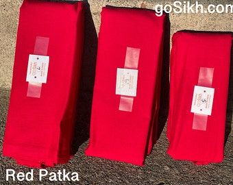 3 Red Sikh Patkas for sikh kids - available in 3 sizes.