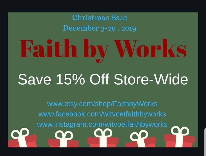 Christmas Sale Cyber Sale Black Friday Sales Faith by Works