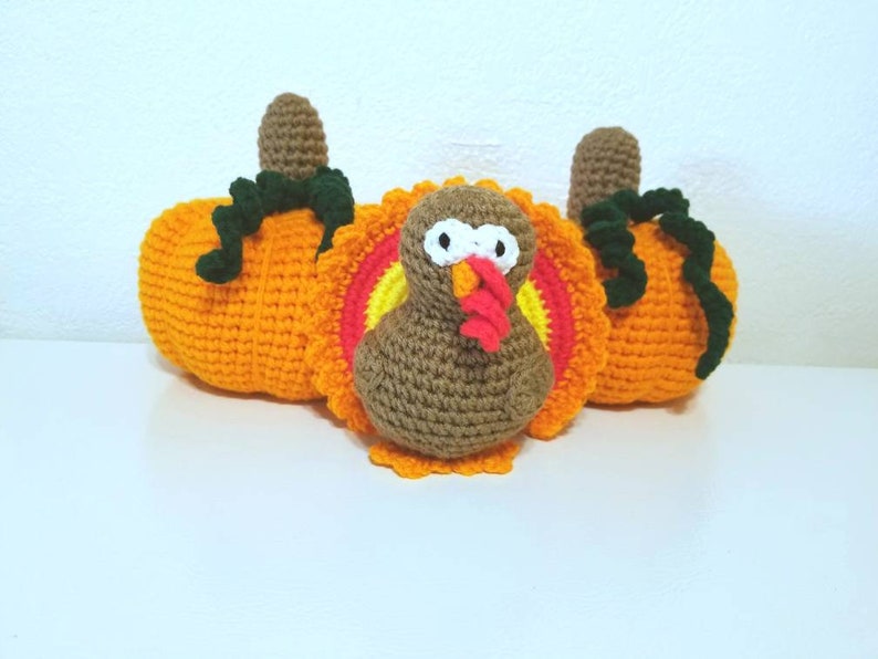 Thanksgiving Crochet Turkey Fall Decorations Pumpkins | Etsy