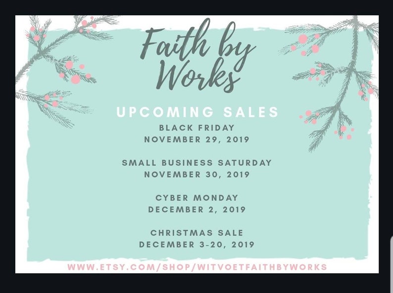 Christmas Sale Cyber Sale Black Friday Sales Faith by Works