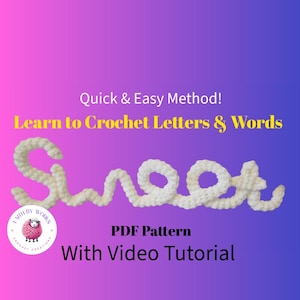 Motif lettres et mots au crochet | DIY pour débutant (Patron PDF)
