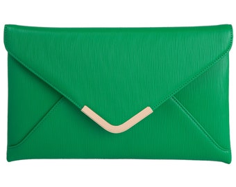 Faux Leather Envelope Clutch Purse