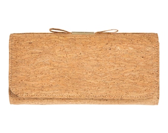 Women's Cork Clutch With Bow