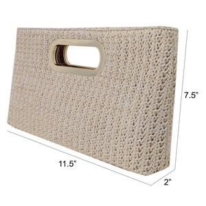 Top Handle Twist Straw Clutch image 2