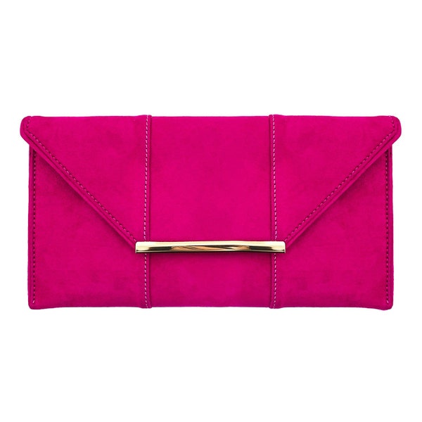 Faux Microsuede Envelope Clutch