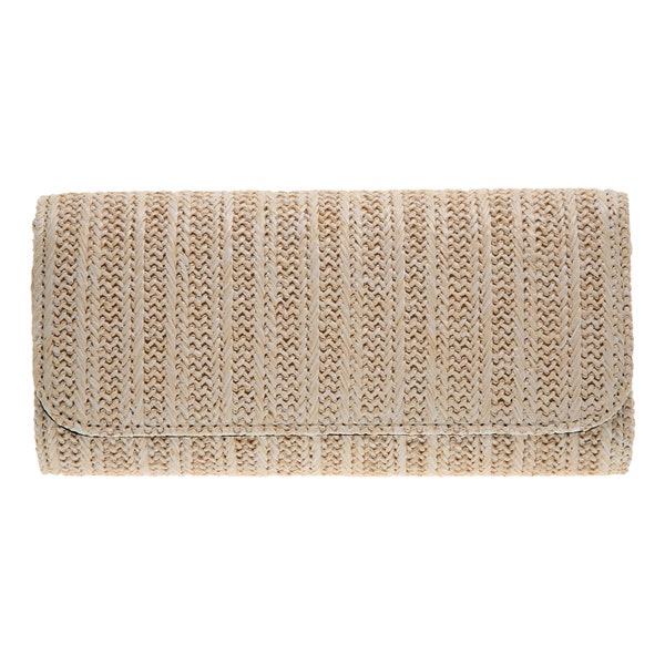 Women's Natural Straw Clutch Purse,