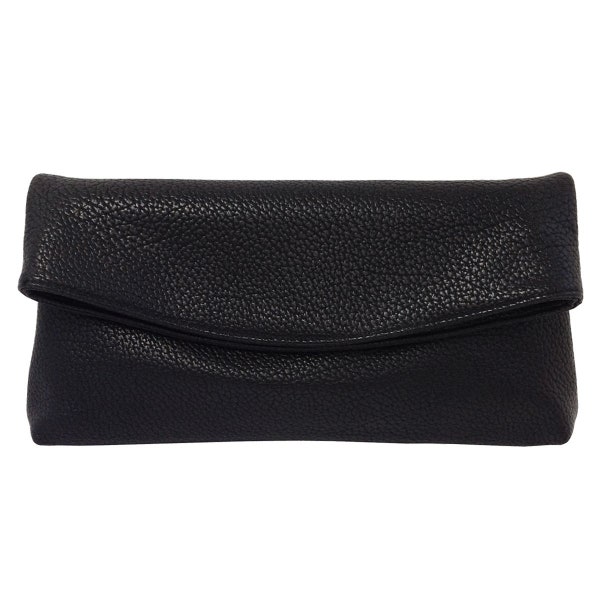 Faux Leather Oversize Foldover Clutch