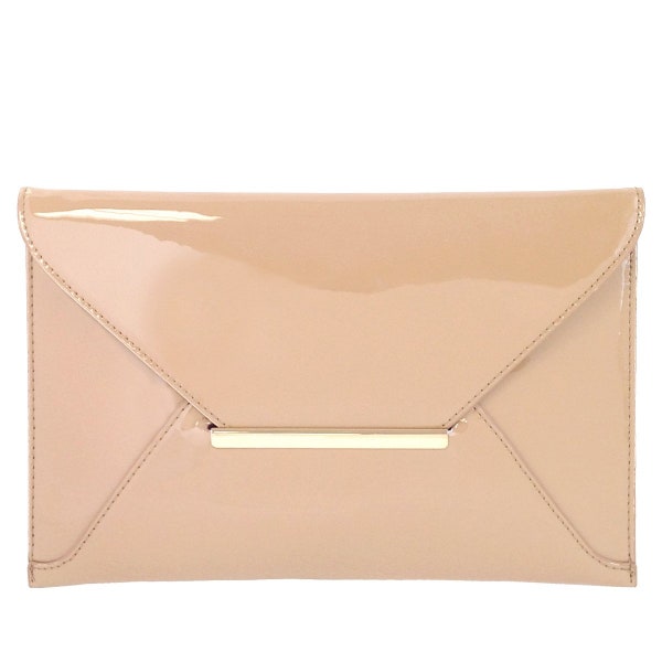 Faux Patent Leather Envelope Candy Clutch Bag