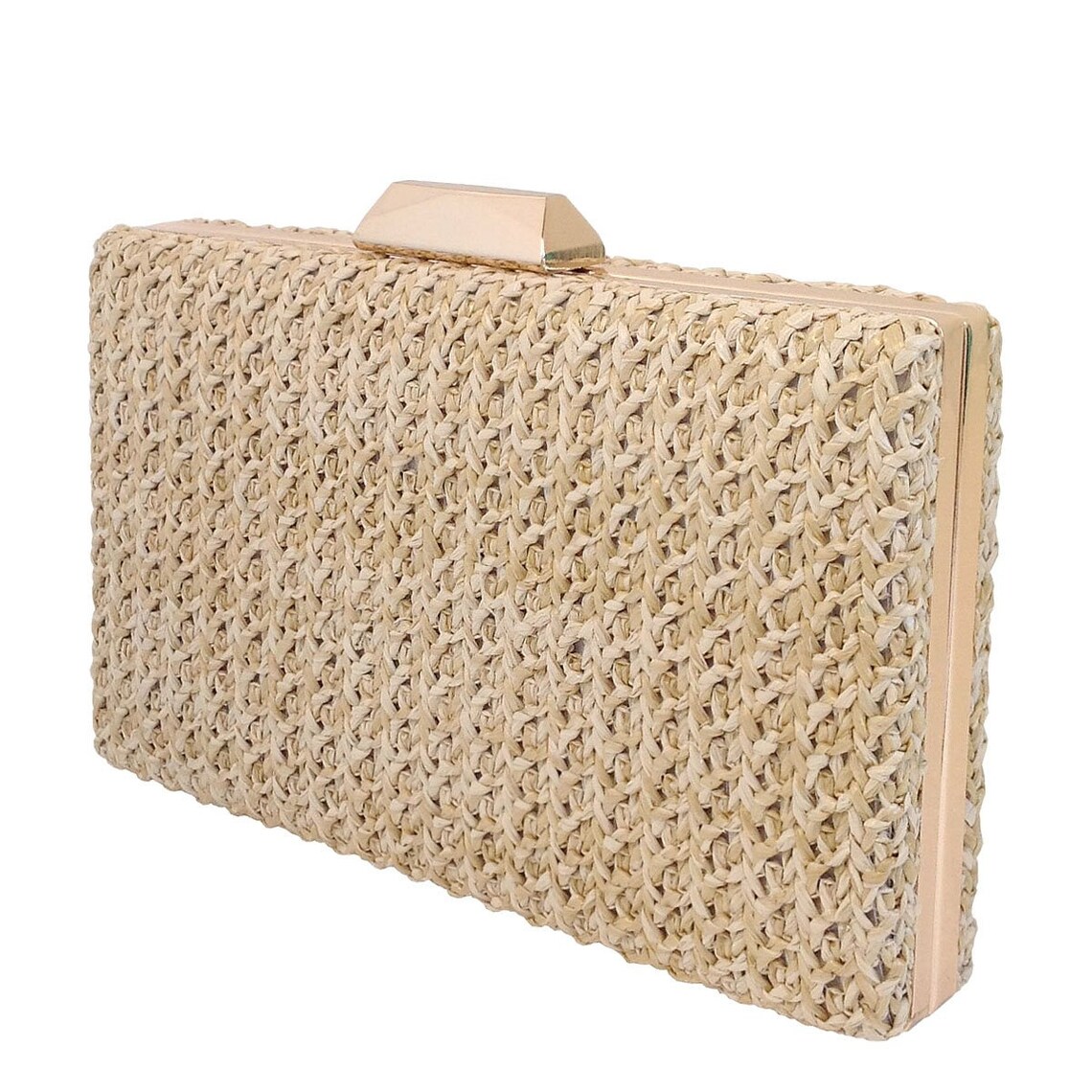 Natural Straw Box Clutch Etsy