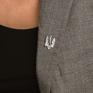Ukrainian Silver Brooch, Ukrainian Trident as a Silver Patriotic Gift, Support Ukraine Jewelry, Stylish Silver Brooch, Unique Unisex Brooch