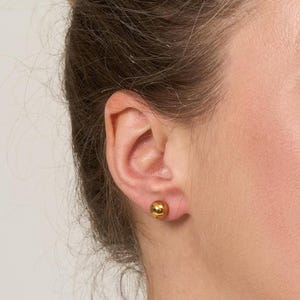 14K Gold Filled Ball Studs, Gold Filled Plain Ball Stud Earrings, Dainty Golden Earrings, Tiny Stud Earrings, Minimalist Push Back Studs