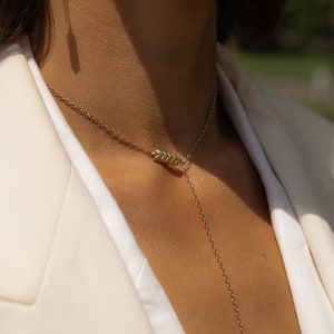 Minimalist necklace gold, wheat chain, gold wheat chain, womens wheat necklace, wheat chain necklace, gold wheat chain necklace image 2