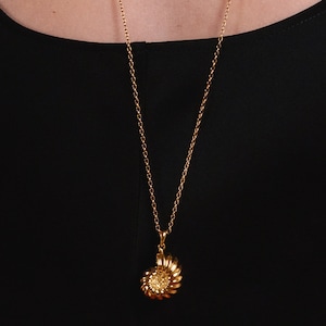 Gold Shell Necklace for Women, 24k Gold Plated Necklace with Shell, Seashell Necklace Pendant as a Mother&#39;s Day Gift, Beach Theme Necklace