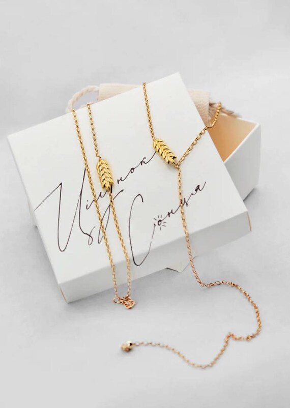 Gold Wheat Jewelry Set, Silver Necklace Bracelet, Elegant  display picture 1
