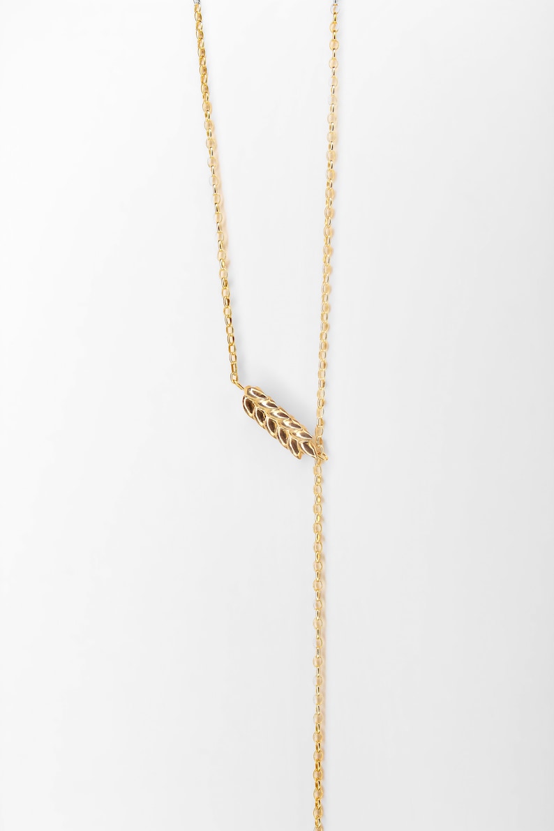 Minimalist necklace gold, wheat chain, gold wheat chain, womens wheat necklace, wheat chain necklace, gold wheat chain necklace image 4