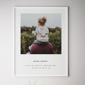 Personalised Fathers photo print: First Christmas as a Dad print