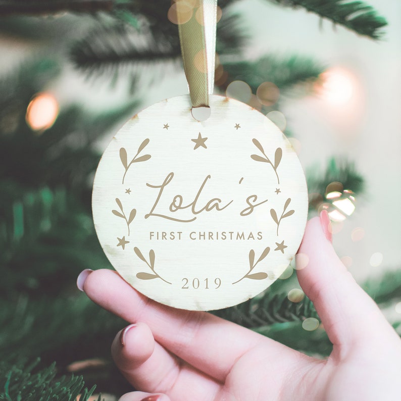 Personalised Baby's First Christmas Decoration, Babys 1st Christmas Decoration, New Baby Christmas Gift, First Christmas Bauble, New Parents image 2