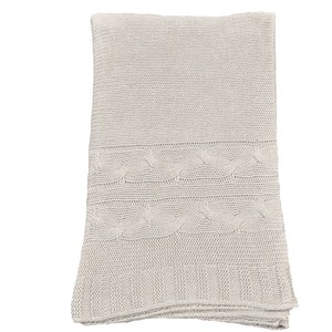 Creamy knitted throw - Cotton - Chunky - Stylish