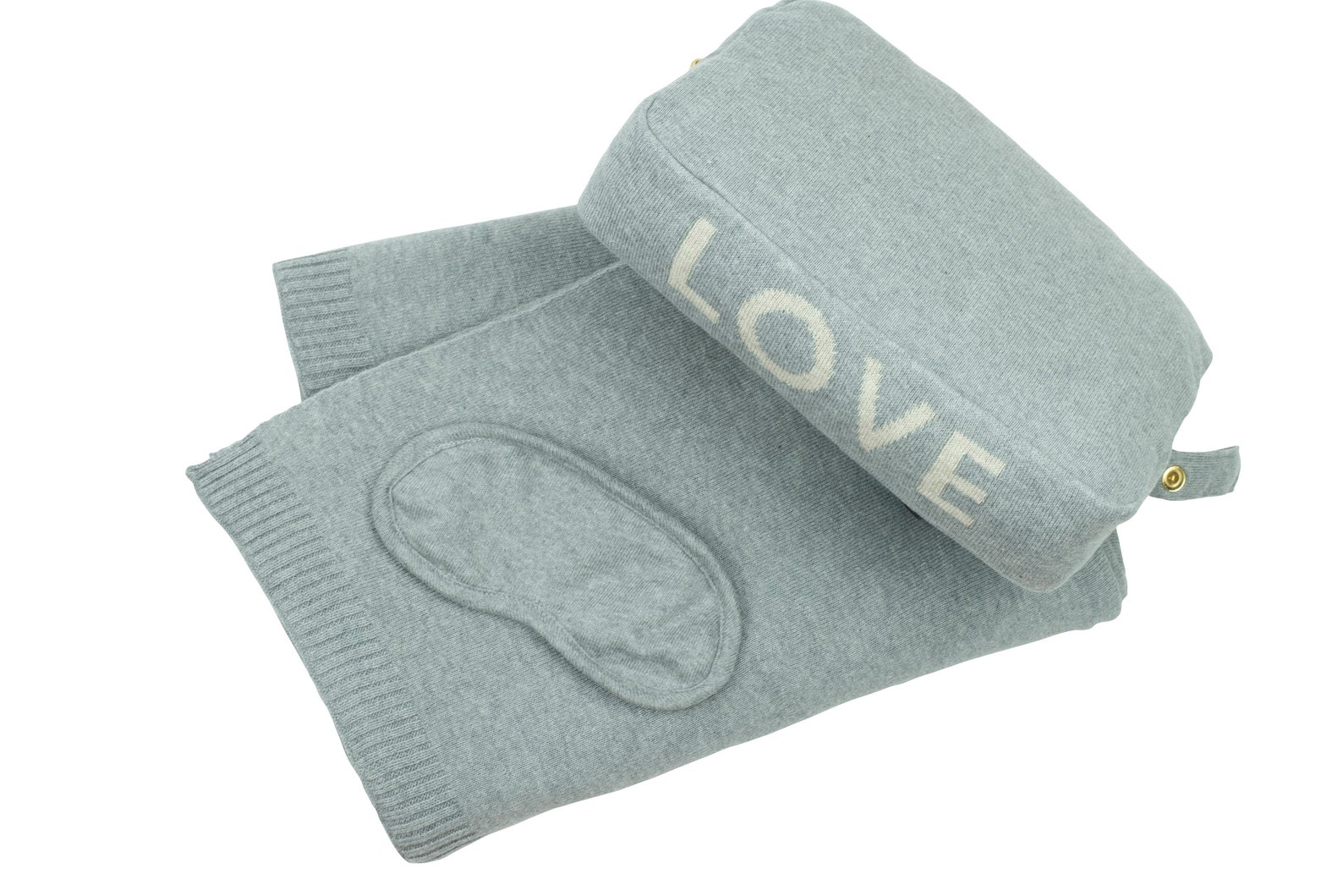Love Blanket Set 100 Cotton Lt grey/Beige Etsy