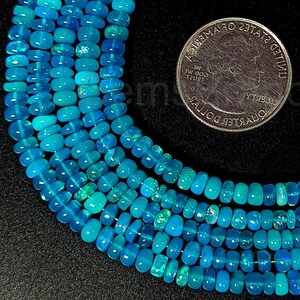 Flashy Lavender Opal Beads, AAA Ethiopian Opal Rondelle Beads, Blue Opal Smooth Gemstone Beads, Welo Opal Wholesale Beads For Jewelry Making