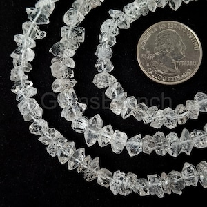 Natural White Herkimer Diamond Quartz Beads, Herkimer Diamond Nuggets, Diamond Quartz Uncut Beads, Herkimer Uncut Nuggets Wholesale Beads