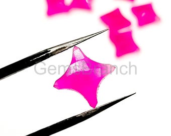 Pietra preziosa naturale a forma di stella ninja in calcedonio rosa, perline a forma di stella sfaccettate e intagliate a mano per gioielli, cristalli curativi a forma di stella in calcedonio