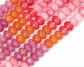 Rainbow Color Quartz Smooth Beads, Shaded Multi Color Quartz Beads, Multi Quartz Rondelle Gemstone Beads, Wholesale Quartz Jewelry Beads