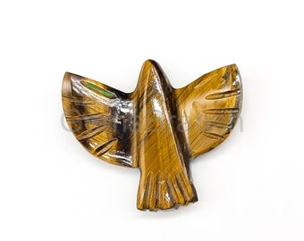 Flashy Tiger Eye Eagle Gemstone Tiger Eye Hand Carved Eagle Charm Tiger Eye Crystal Eagle Sculpture Gemstone Tiger Eye Bird Carving 30mm