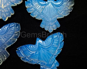 Gorgeous Opalite Eagle Carving, Hand Carved Eagle Shape Gemstone, Bird carved Gemstone For Jewelry, Crystal Carving, Eagle Sculpture 40MM