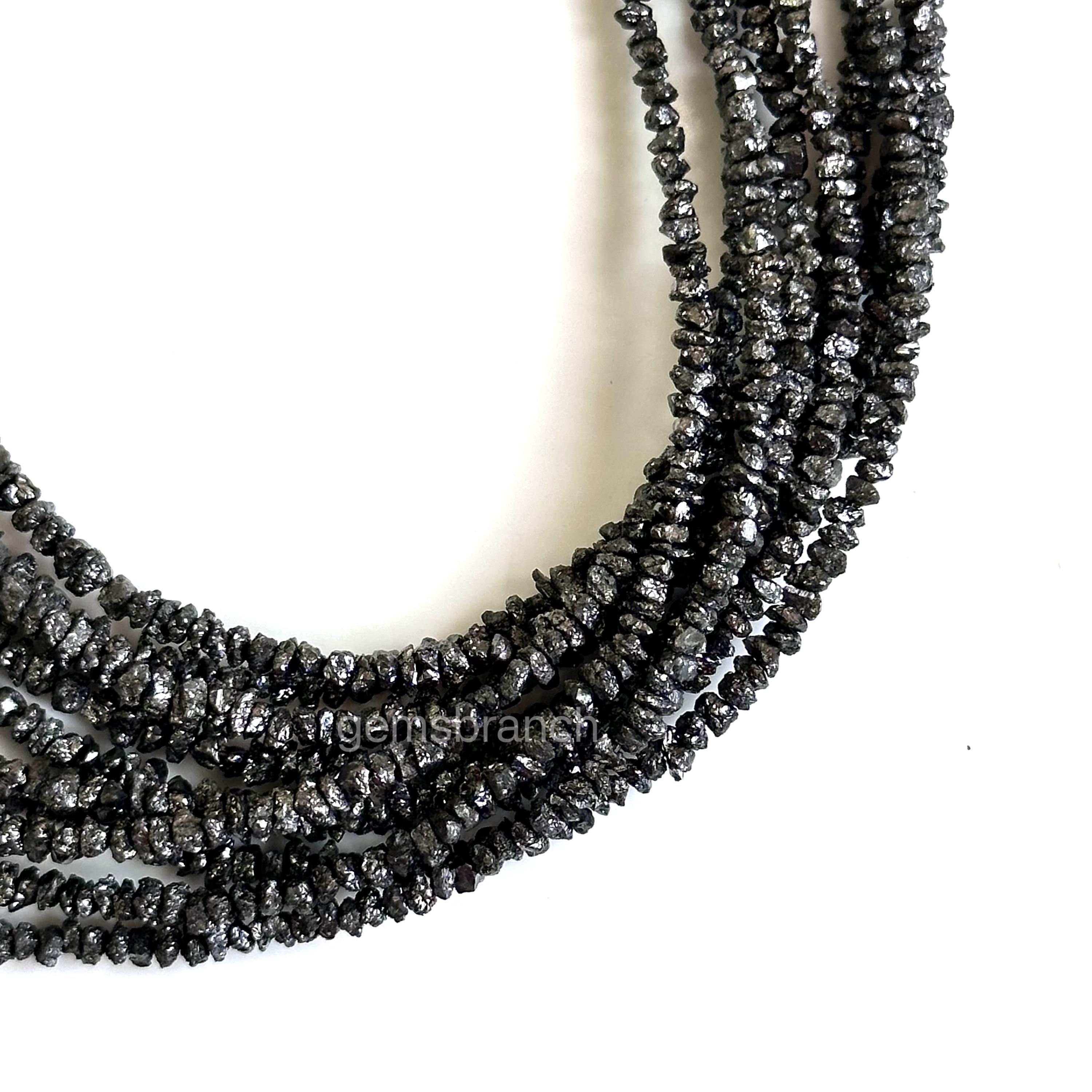 10 Perles Diamant Brut Noir 1-3mm – Pour Création Bijoux DIY