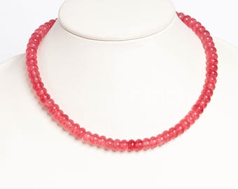 Perles Rondelles Facettes Jade Teinté Quartz Fraise 4x2.5mm - Trou: 1mm Perles Rondelles Facettes Jade Teinté Quartz Fraise 4x2.5mm - Trou: 1mm