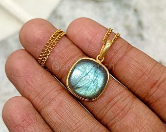 Unique Labradorite Pendant For Women 14k Gold Labradorite Necklace, Labradorite Gold Pendant, November Birthstone, Birthday Gift For Her