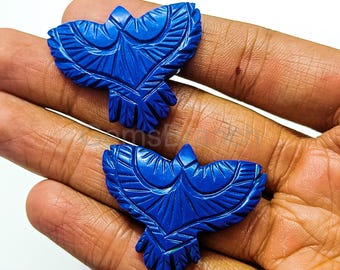 AAAA Lapis Lazuli Eagle Carving, Hand Carved Eagle Shape Gemstone, Bird carved Gemstone For Jewelry, Crystal Carving, Eagle Sculpture 40MM