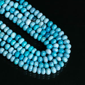 7-8mm Blue Opal Rondelle Beads, Natural Blue Opal Gemstone Beads for Jewelry Making, Candy Blue Opal Rondelle Shape Beads, Handmade Beads