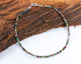 AAA+ Ruby Zoisite Bracelet, Dainty Gemstone Jewelry for Women, Minimalist Healing Crystal Jewelry, 2mm Round Gemstone Beaded Bracelet Gift