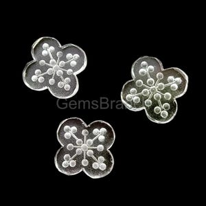 Natural Crystal Quartz Gemstone, Crystal Quartz Carved Intaglio Flower, Crystal Quartz Gemstone Briolettes,Crystal Quartz For Jewelry Making