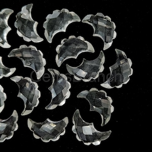 Crystal Quartz 16mm Eagle Shape Charms, Crystal Faceted Gemstone Briolettes, Clear Quartz Hand Carved Gemstone, Crystal Carving For Jewelry